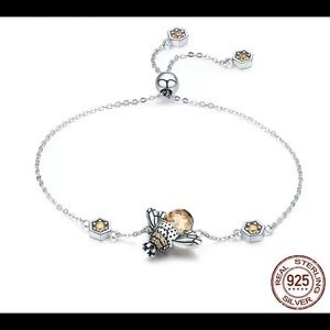 Dancing Honey Bee Sterling Silver Bracelet.